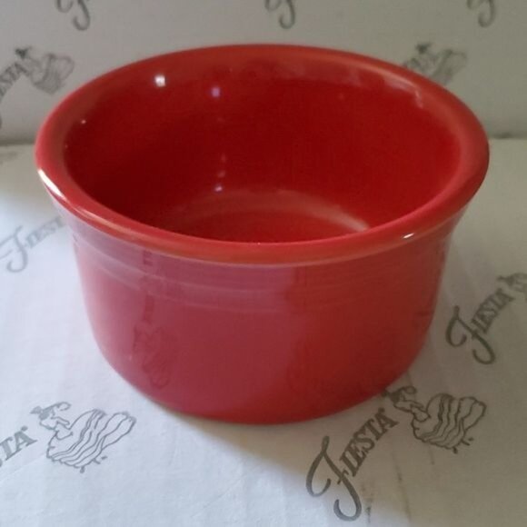 Fiestaware Fiesta CERAMIC Ramekin Small Bowl BAKING Dish Scarlet Red BAKWARE - Picture 4 of 13